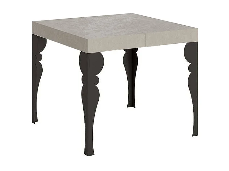 Table extensible 90/246x90 cm Paxon cachemire pieds anthracite