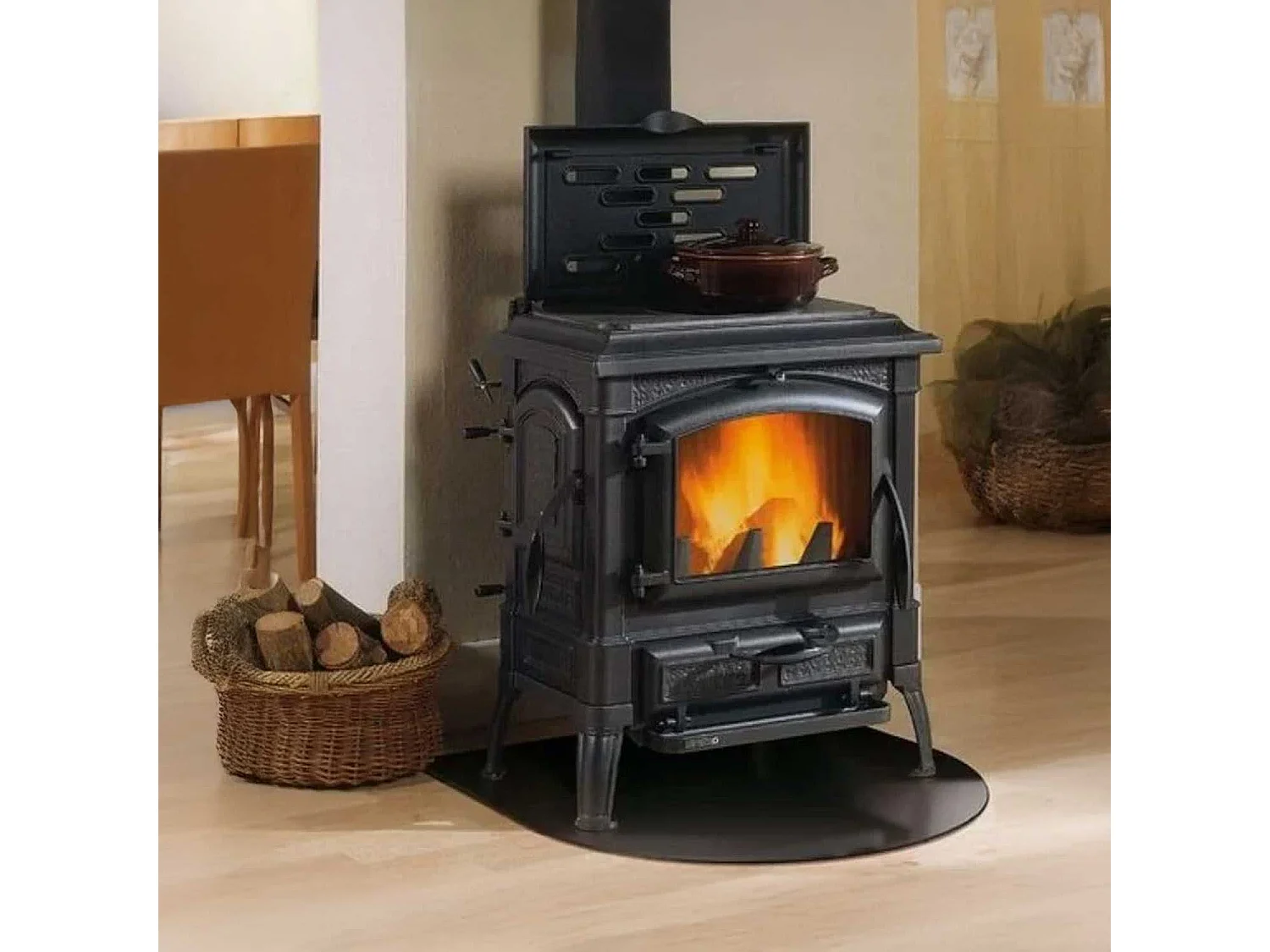 Tapis de sol sous poêle à bois et granulés en acier 90x80 cm