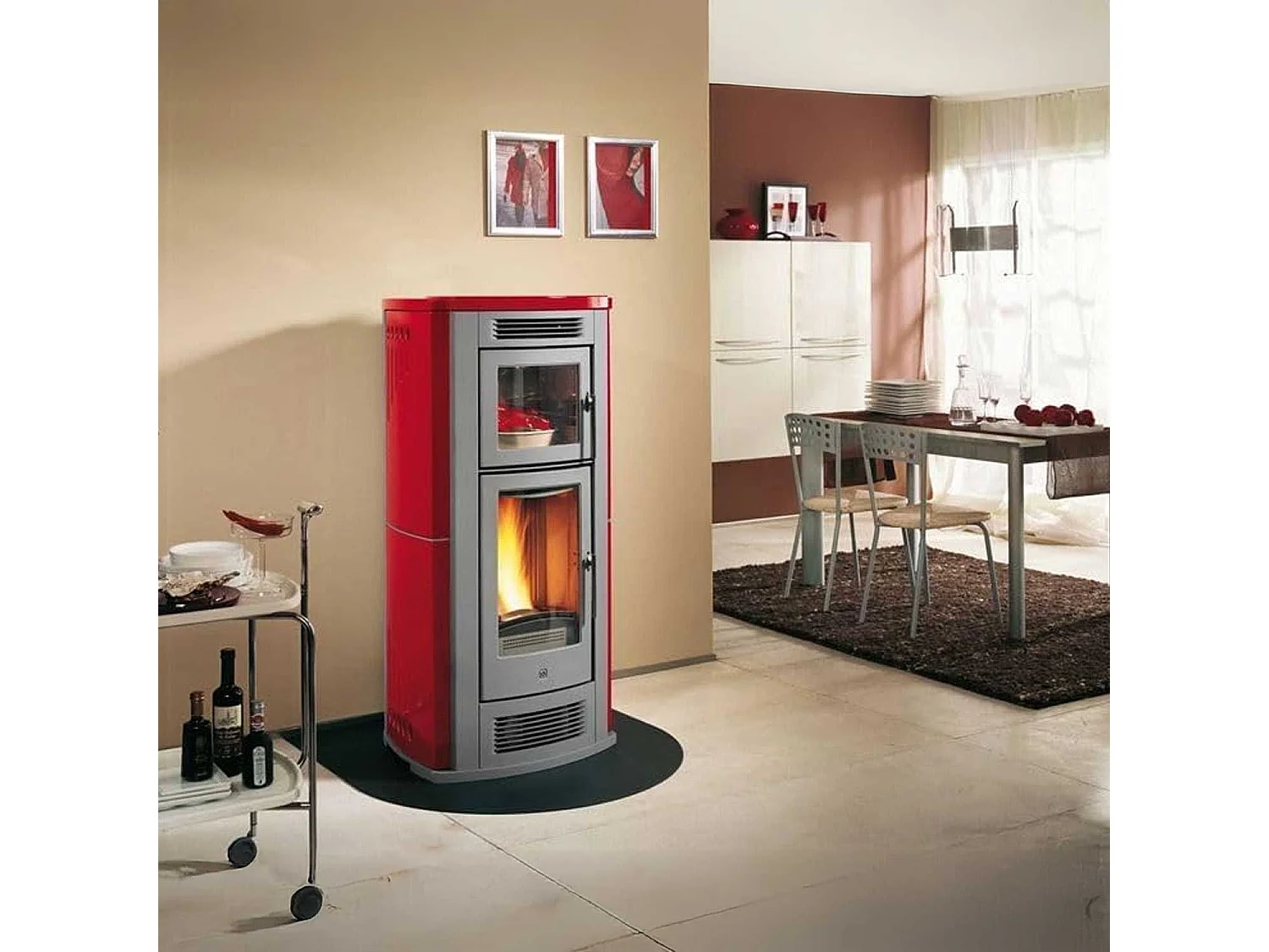 Tapis de sol sous poêle à bois et granulés en acier 90x80 cm