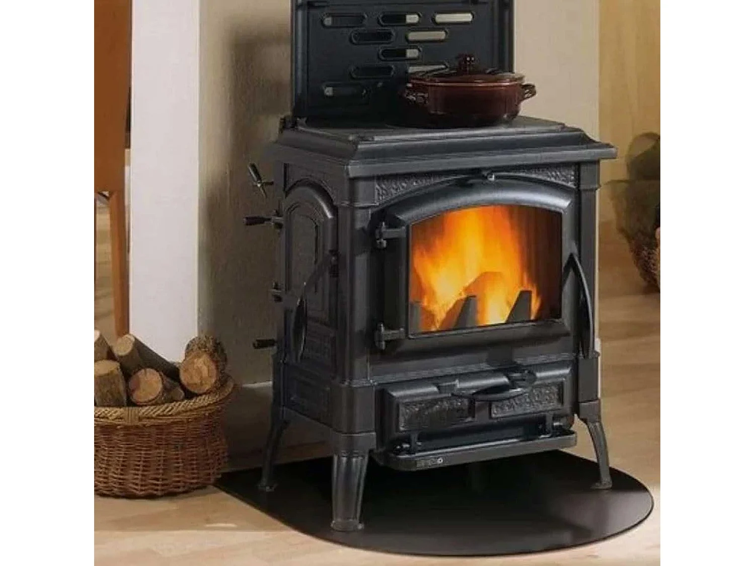 Plataforma protectora para estufas y chimeneas de acero 100x90 cm