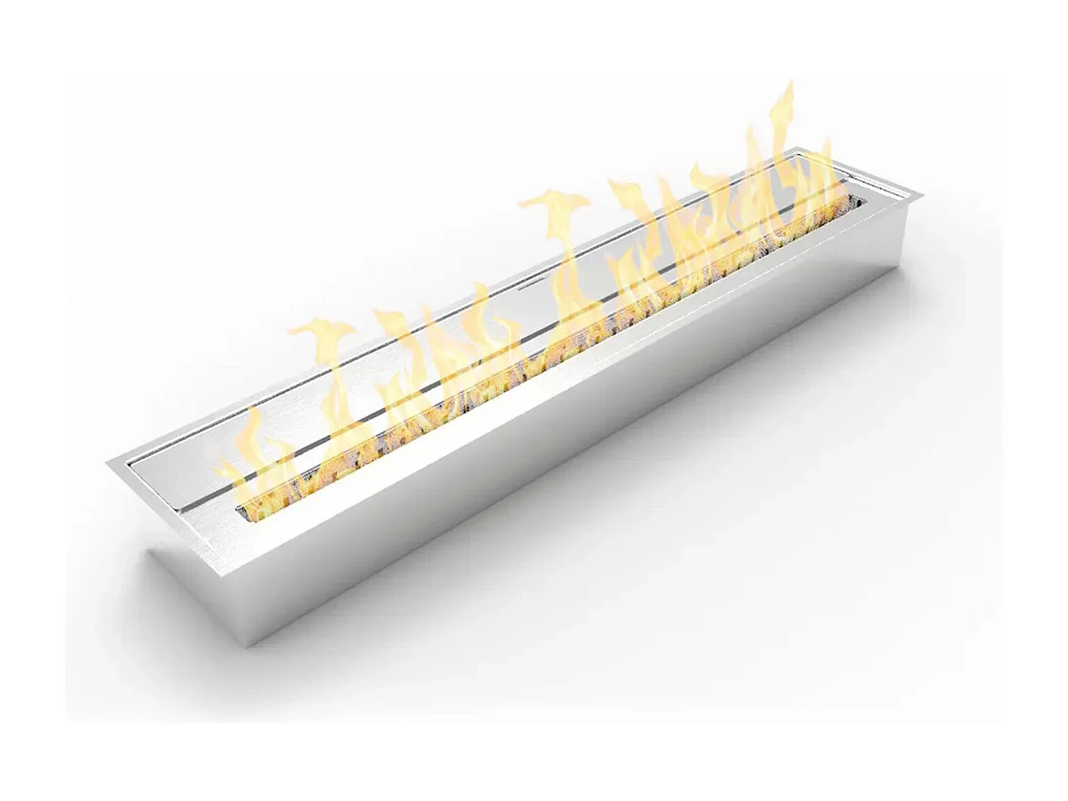 Quemador de bioetanol para chimenea 7 L, acero inoxidable 91,5x18,7xH9,5 cm