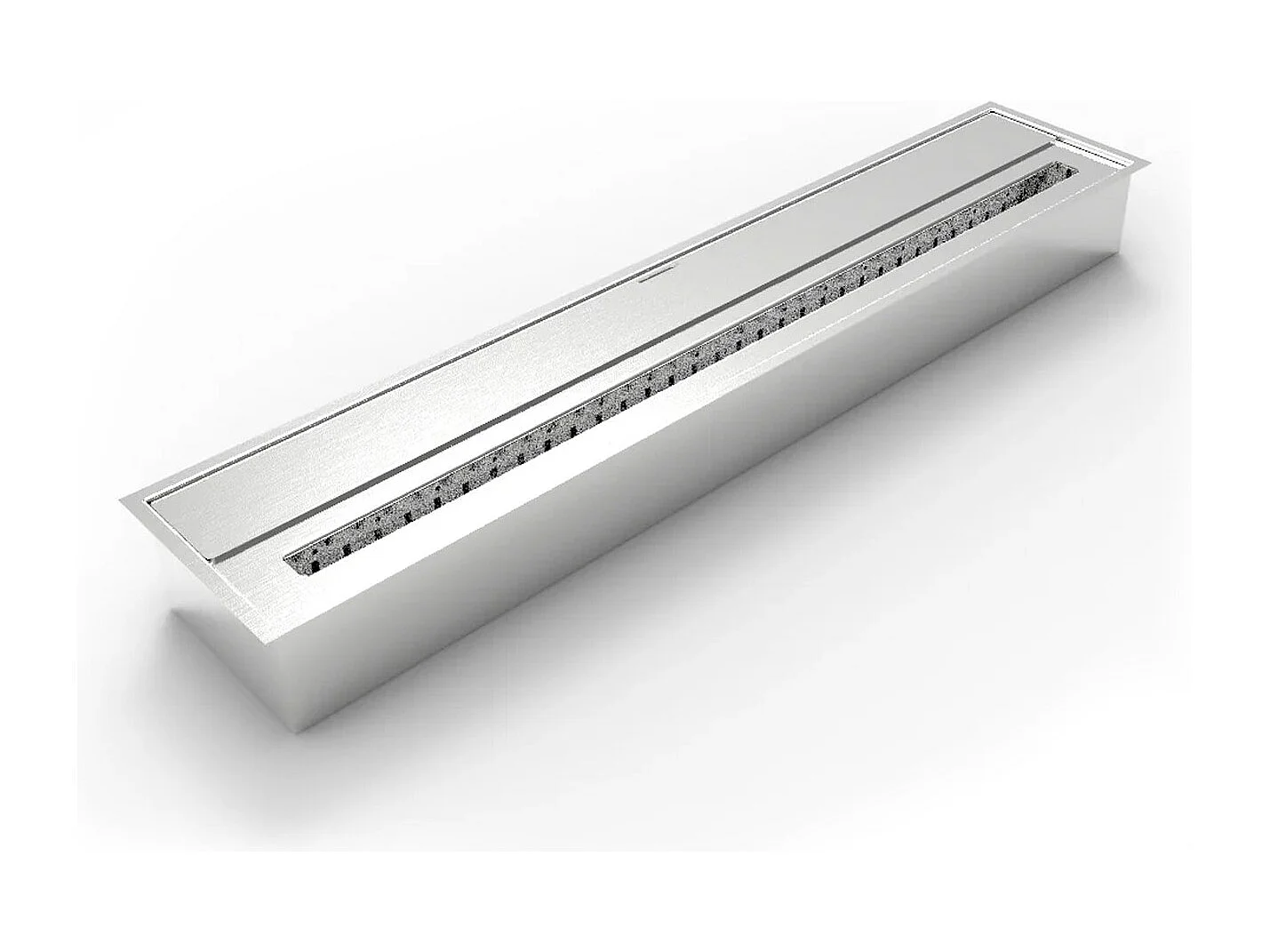 Bruciatore a bioetanolo per camino 7 L, in acciaio inox 91,5x18,7xH9,5 cm