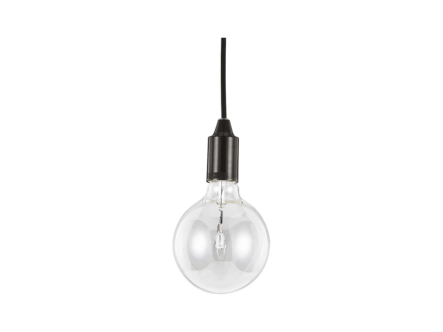 Ideal Lux Edison - Lámpara colgante de techo con 1 luz Negra, E27