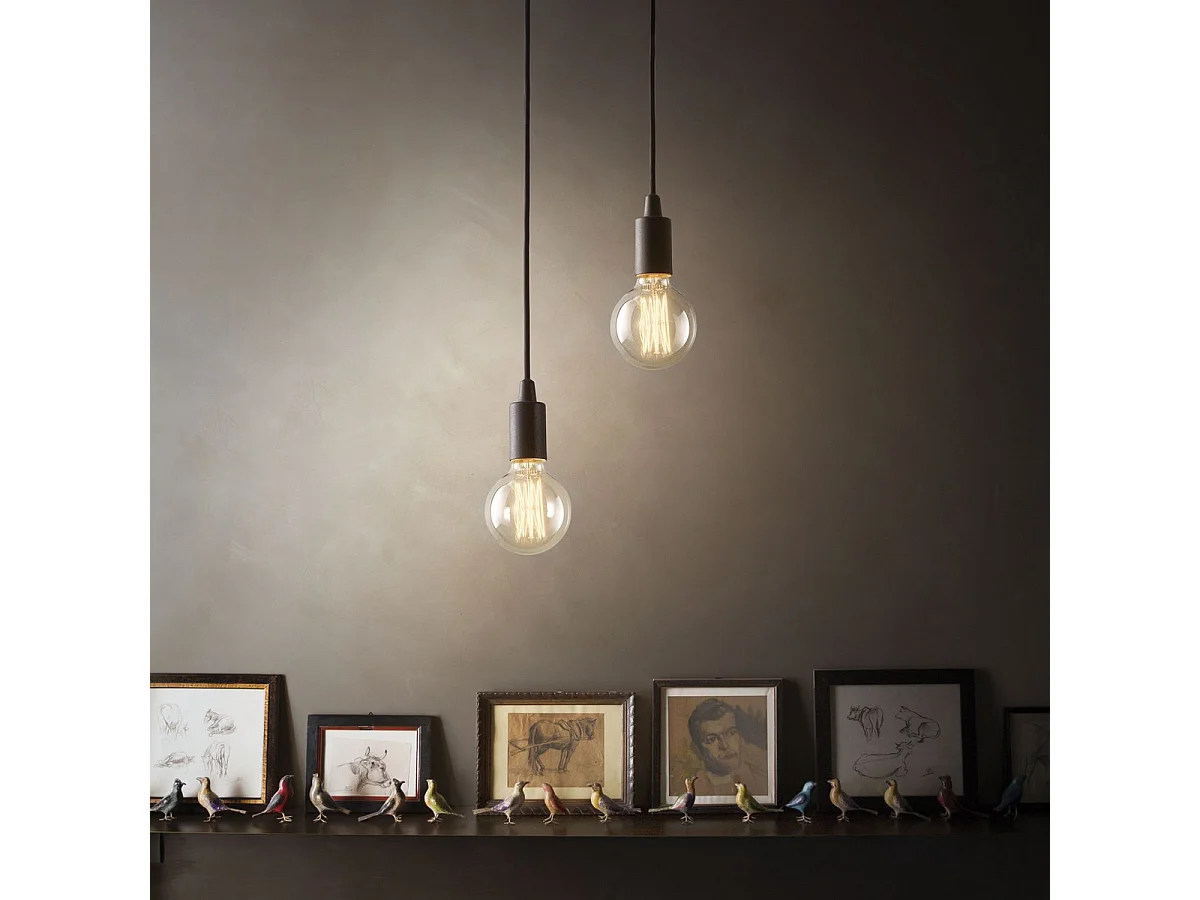 Ideal Lux Edison Plafonnier à 1 ampoule noir, E27