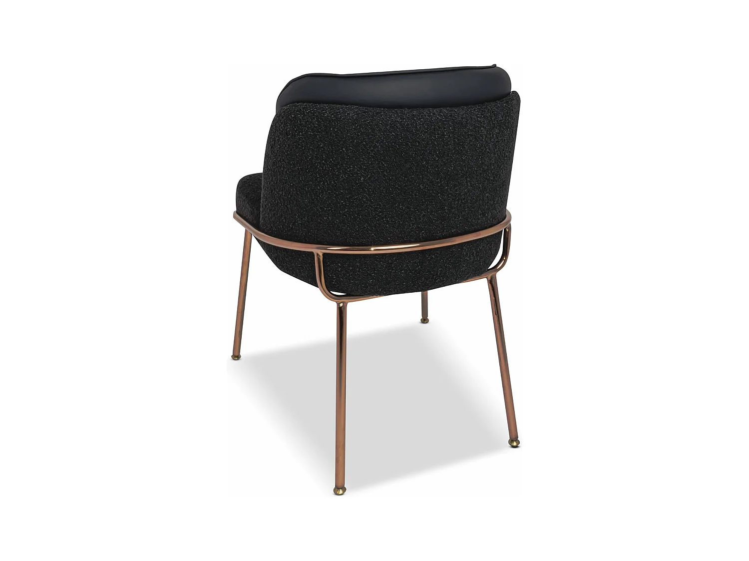 Thun Boucle - Juego de 2 sillas de diseño en metal, asiento en tejido bouclé y respaldo en letherette