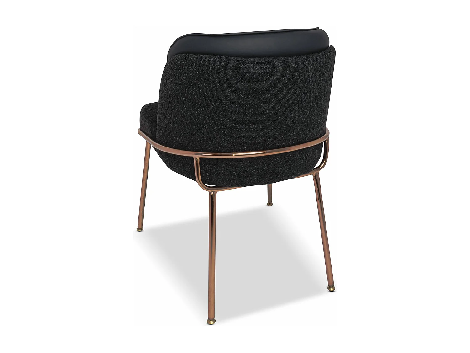Thun Boucle - Juego de 2 sillas de diseño en metal, asiento en tejido bouclé y respaldo en letherette