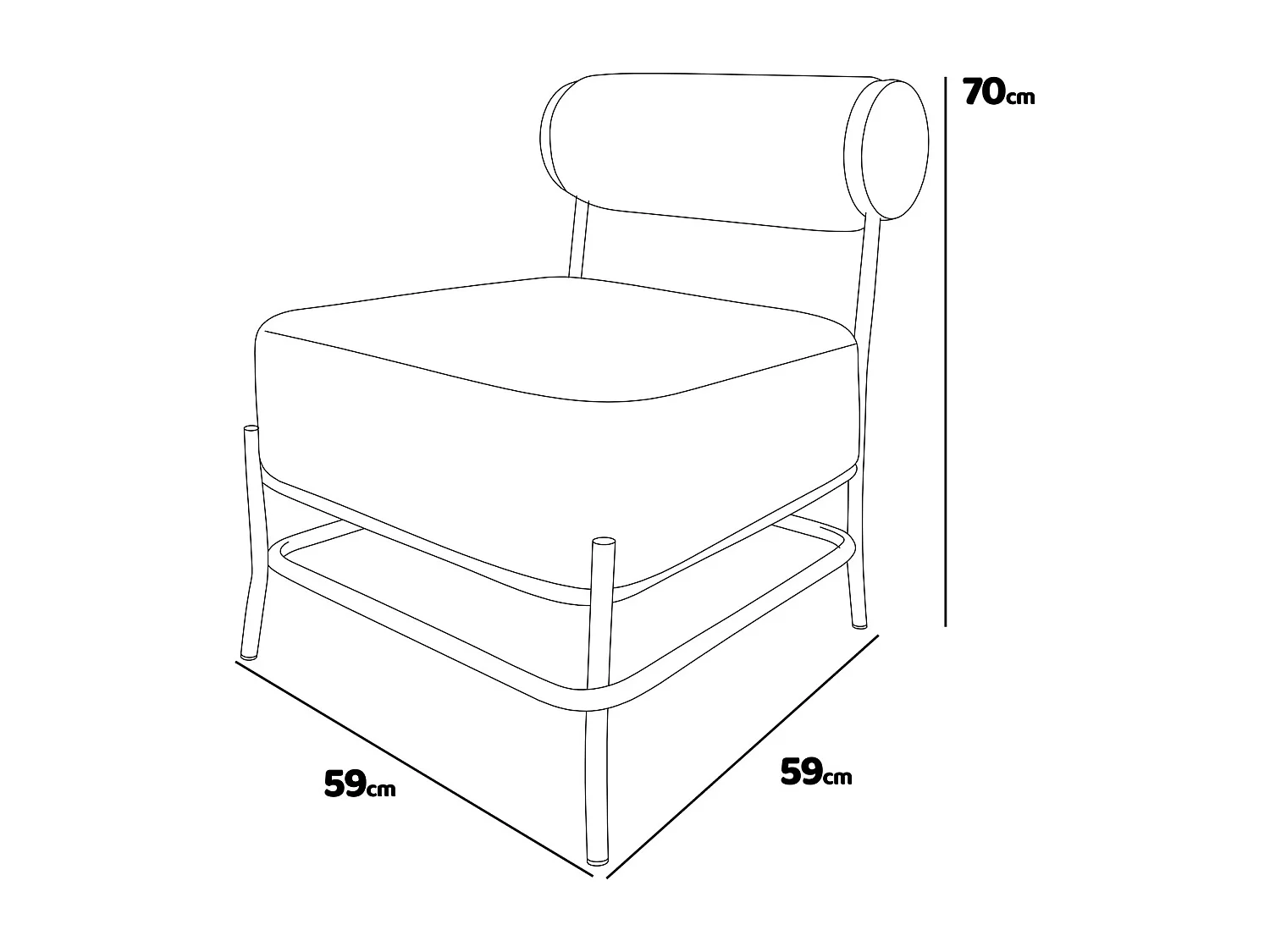 Nara - Poltrona de design em metal e veludo a custo