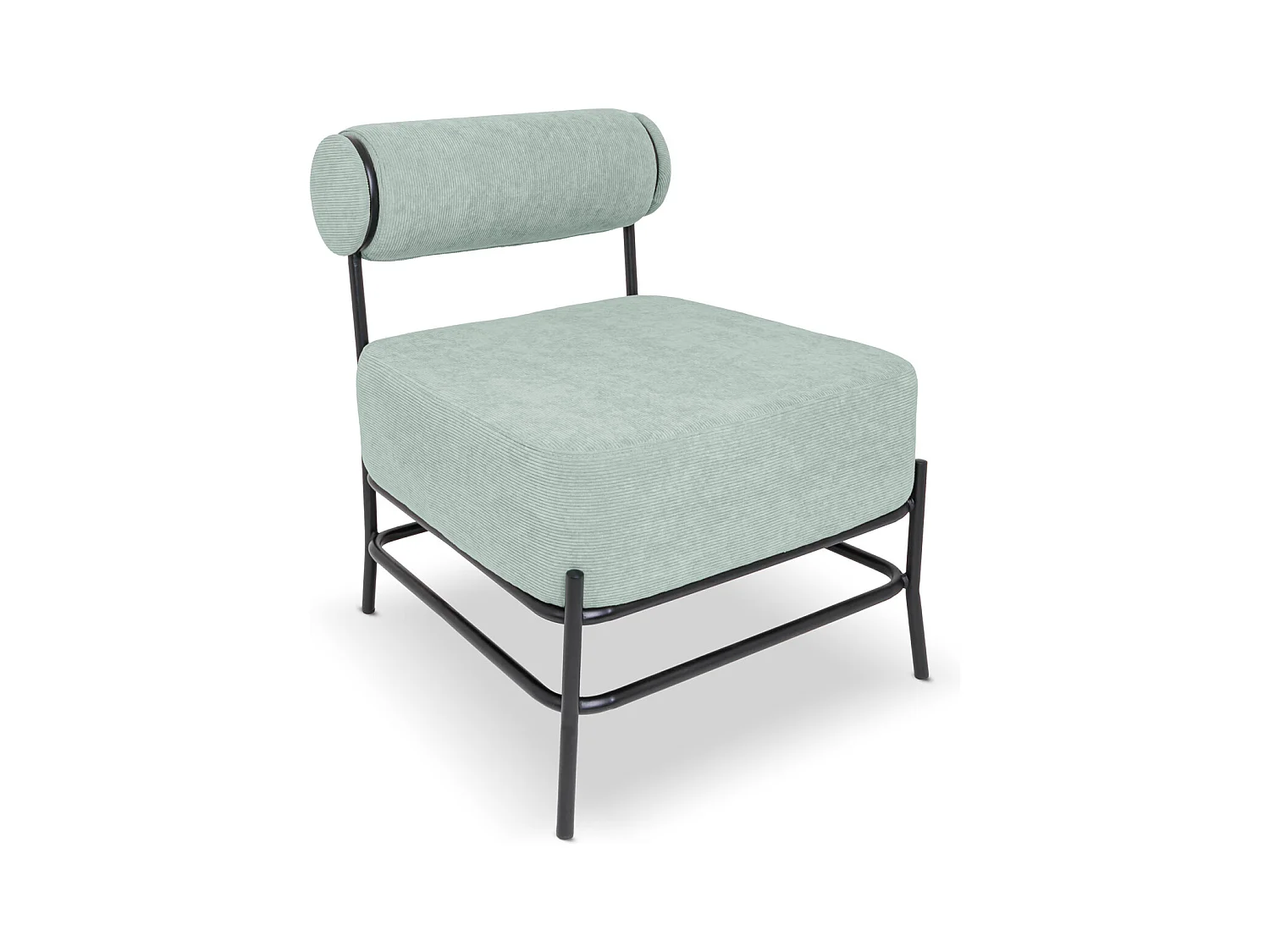 Nara - Fauteuil design en métal et velours côtelé