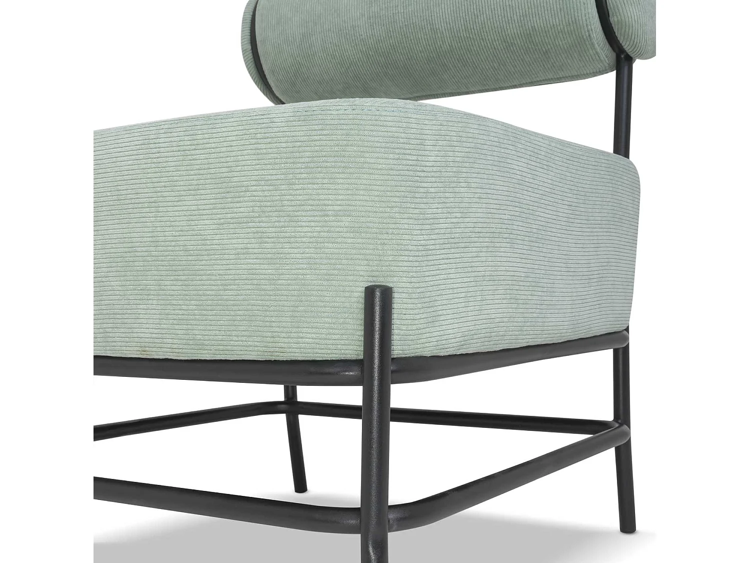 Nara - Fauteuil design en métal et velours côtelé