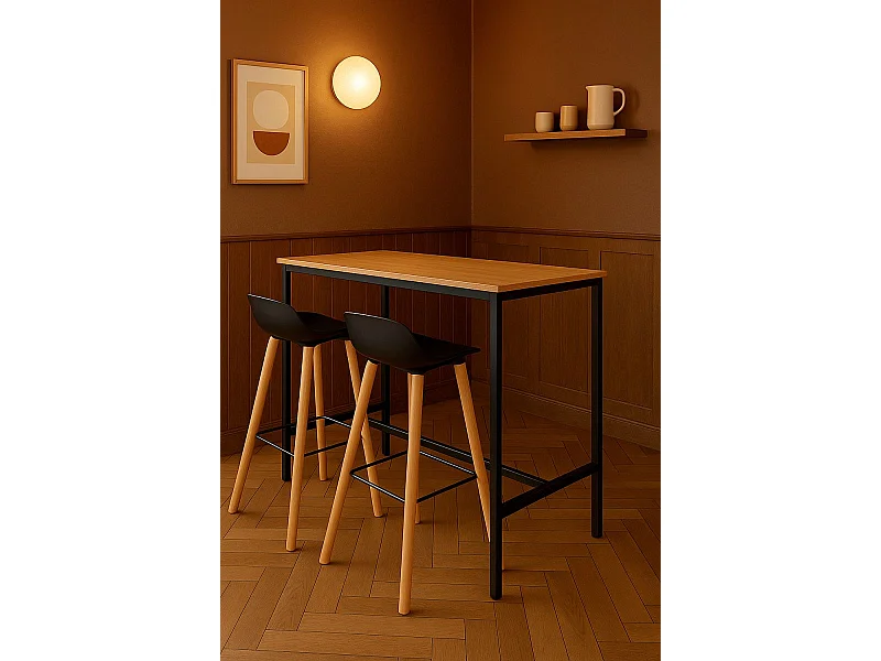 Mesas Auxiliares - Mesa Biro Alta Rectangular - Marrón