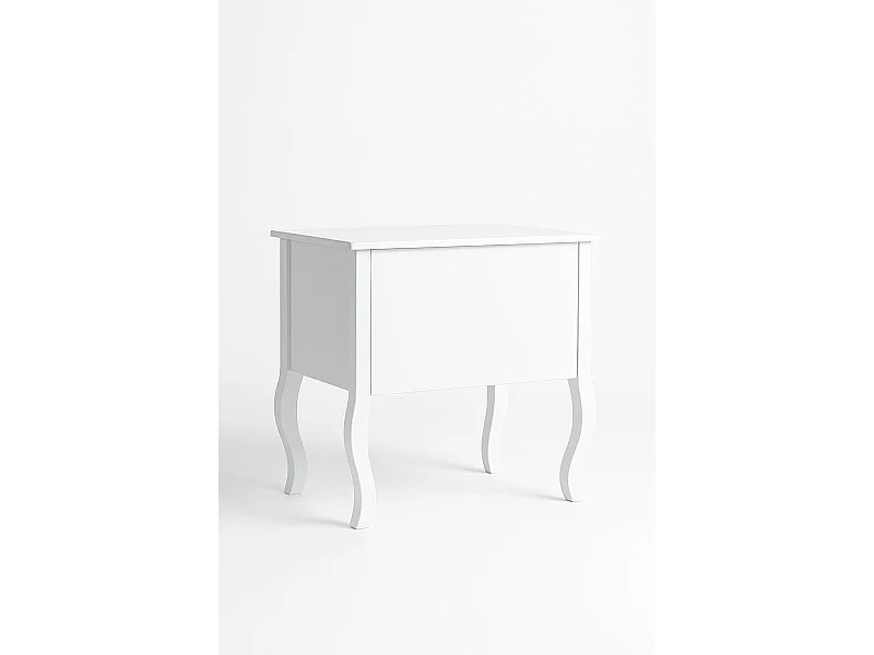 Mesas Auxiliares - Mesita Noche Cabriole 2 Cajones - Blanco