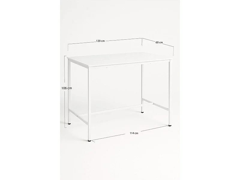 Mesas Auxiliares - Mesa Biro Alta Rectangular - Blanco