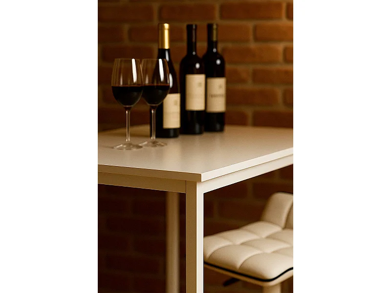 Mesas Auxiliares - Mesa Biro Alta Rectangular - Blanco