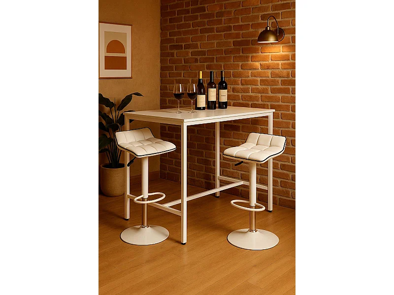 Mesas Auxiliares - Mesa Biro Alta Rectangular - Blanco