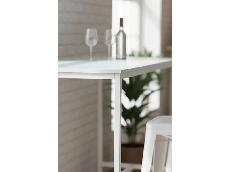 Mesas Bar - Mesa Biro Alta Rectangular - Blanco