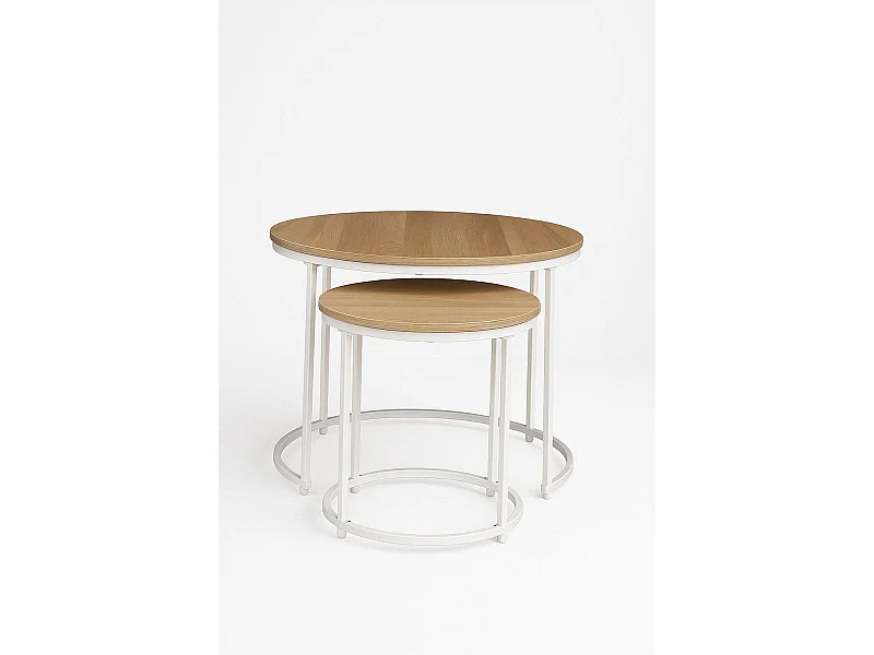 Mesas Auxiliares - Set 2 Mesas Centro Renty - Madera clara