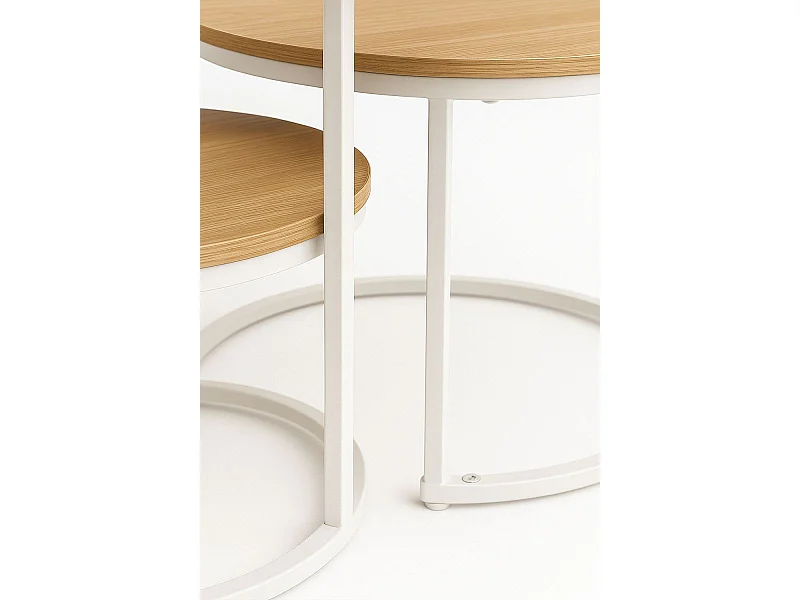 Mesas Auxiliares - Set 2 Mesas Centro Renty - Madera clara