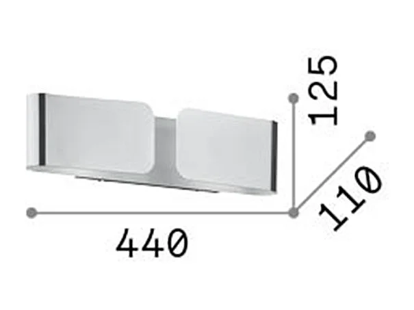 Ideal Lux Clip - Aplique grande de 2 luces para interior Dorado, E27