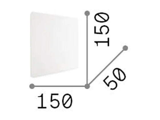 COVER AP D15 CARRÉ Blanc, Applique, Ideal Lux