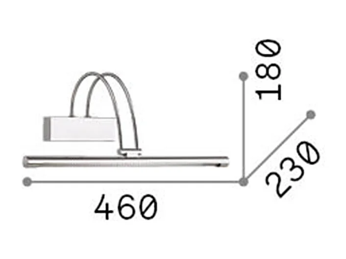 Ideal Lux Bow Applique murale à LED de taille moyenne en laiton antique