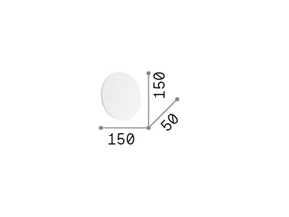 COVER AP D15 ROND Zwart, Appliqué, Ideal Lux