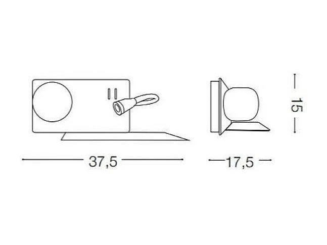 Ideal Lux Book Applique murale à 2 ampoules LED Blanc, G9
