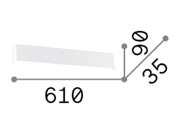 DELTA AP D061 4000K, Aplique negro, Ideal Lux