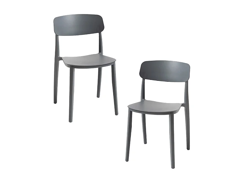 Packs Sillas Jardín - Pack 2 Sillas Bri - Gris oscuro