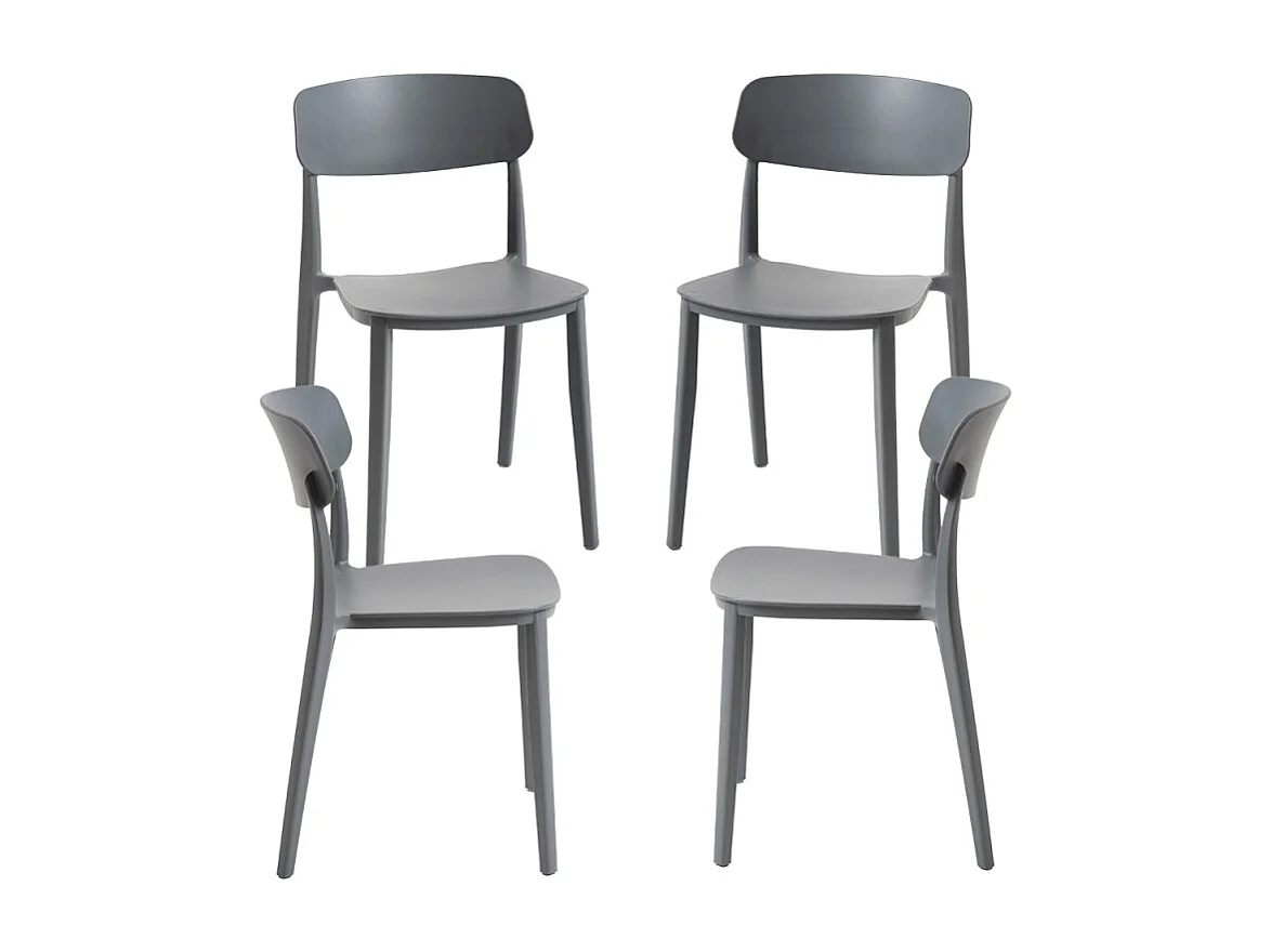 Packs Sillas Jardín - Pack 4 Sillas Bri - Gris oscuro