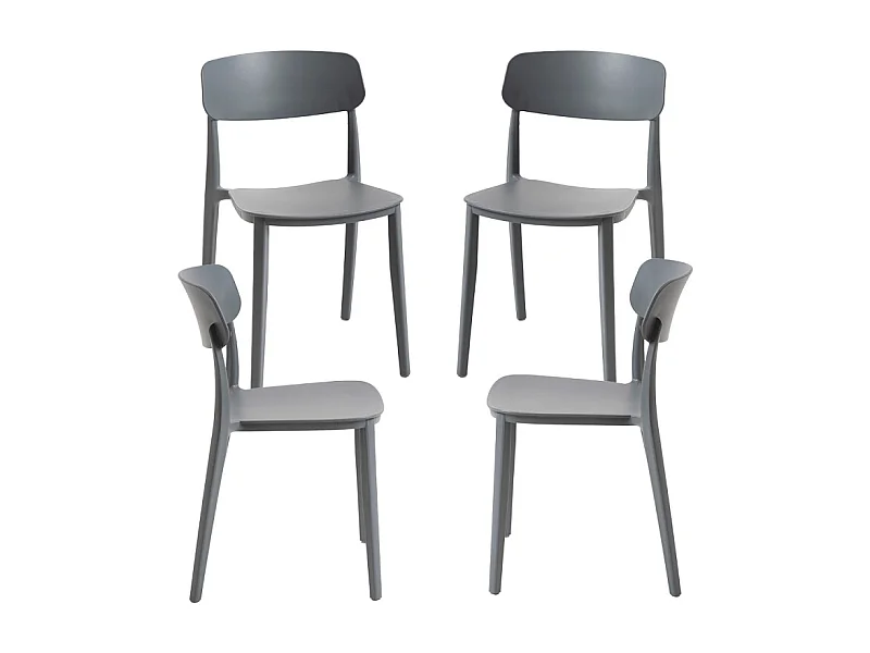 Packs Sillas Jardín - Pack 4 Sillas Bri - Gris oscuro