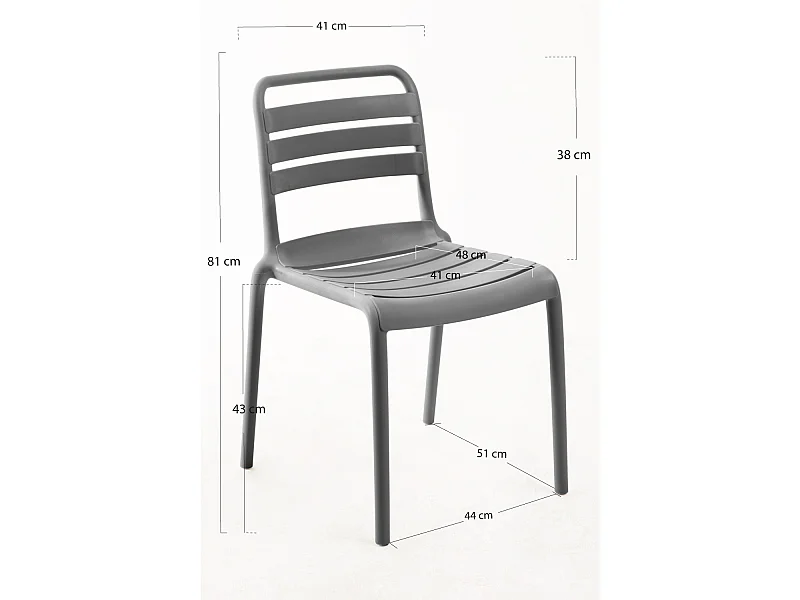 Sillas Jardín - Silla Belia - Gris oscuro