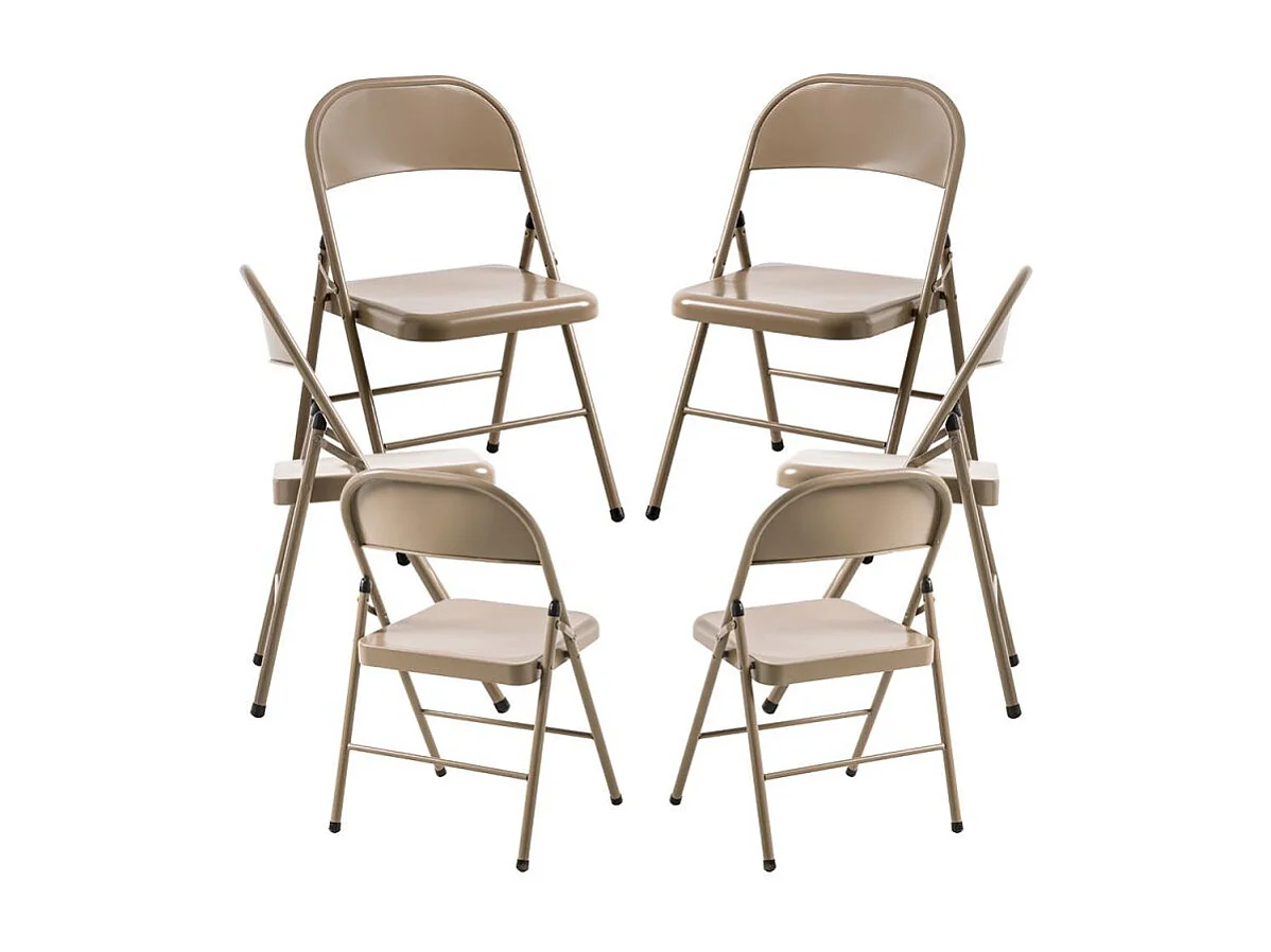 Packs Sillas Plegables - Pack 6 Sillas plegables para eventos Niza - Marrón