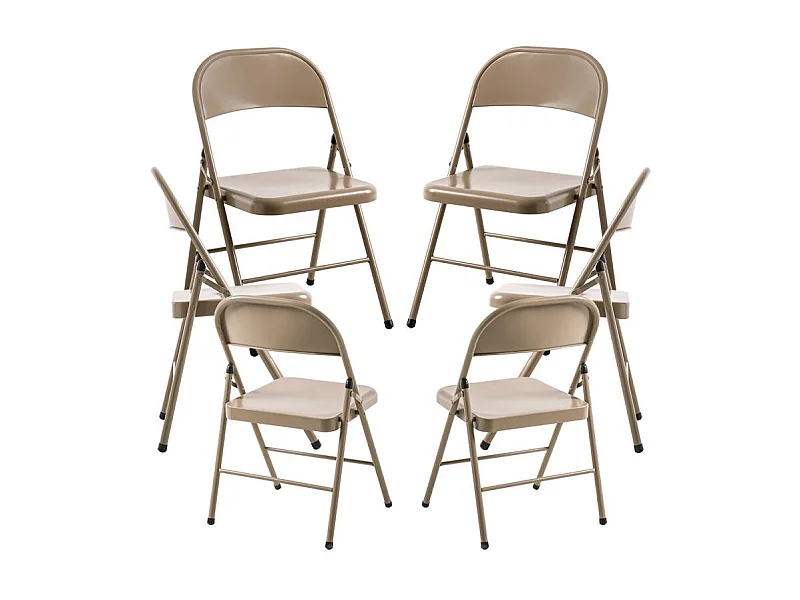Packs Sillas Plegables - Pack 6 Sillas plegables para eventos Niza - Marrón