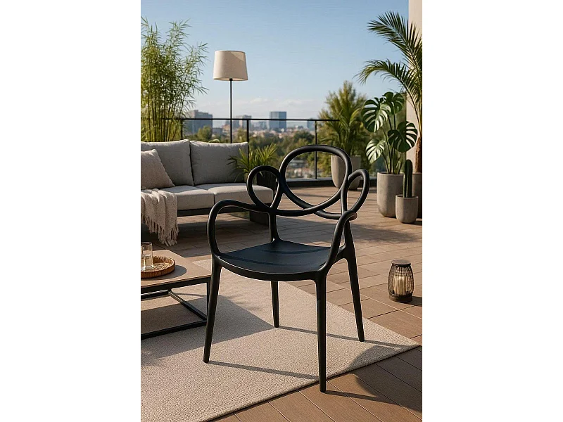 Sillas Jardín - Silla Sky con Reposabrazos - Negro