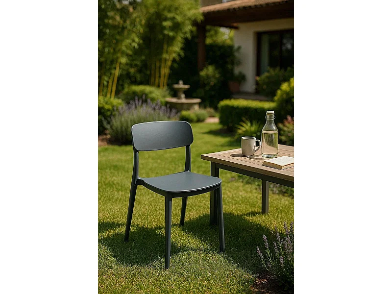 Sillas Jardín - Silla Bri - Gris oscuro