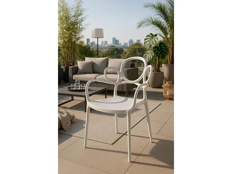 Sillas Jardín - Silla Sky con Reposabrazos - Blanco