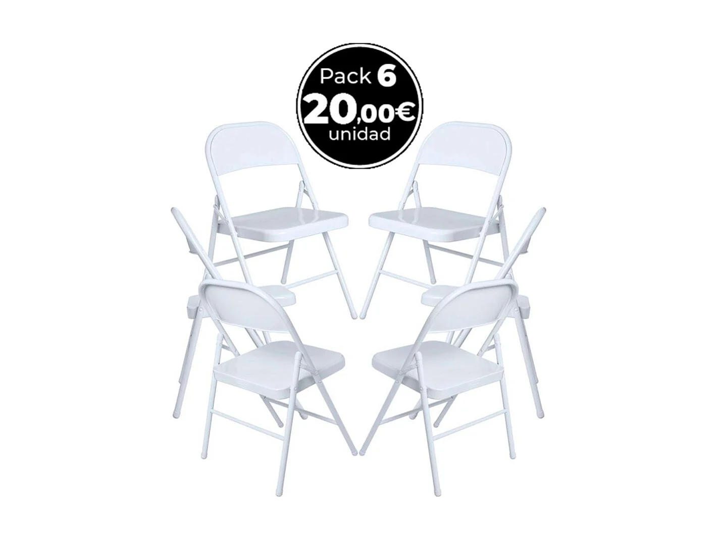 Packs Sillas Plegables - Pack 6 Sillas Niza - Blanco