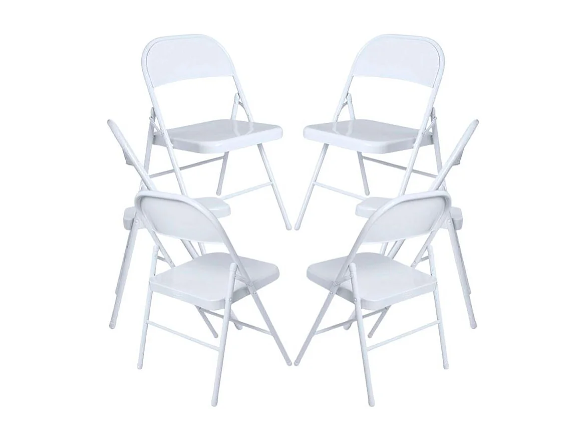 Packs Sillas Plegables - Pack 6 Sillas plegables para eventos Niza - Blanco