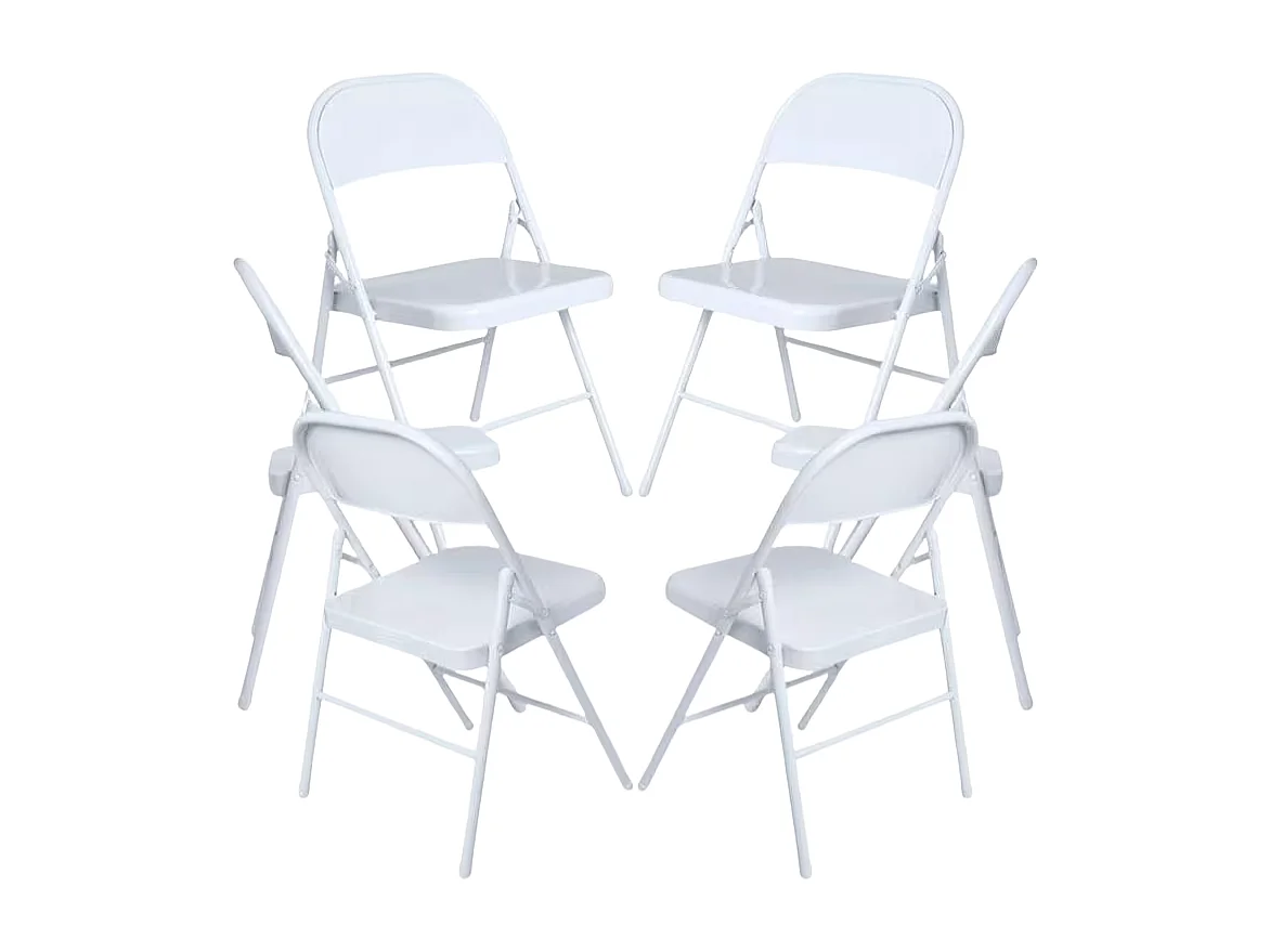Packs Sillas Plegables - Pack 6 Sillas plegables para eventos Niza - Blanco