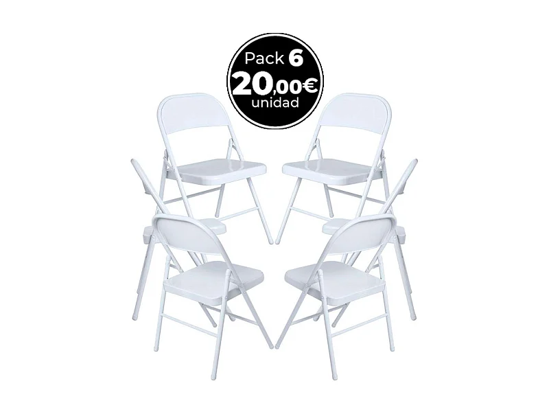 Packs Sillas Plegables - Pack 6 Sillas Niza - Blanco