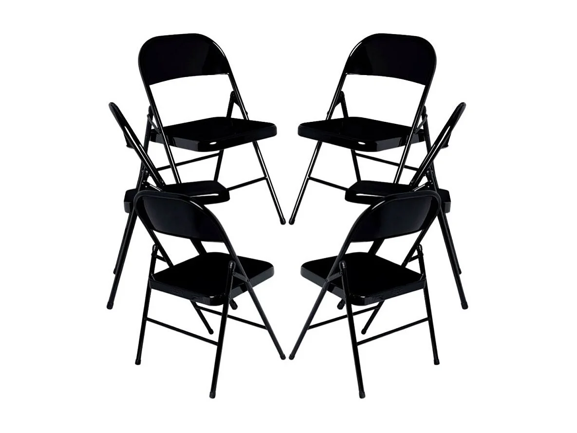 Packs Sillas Plegables - Pack 6 Sillas plegables para eventos Niza - Negro
