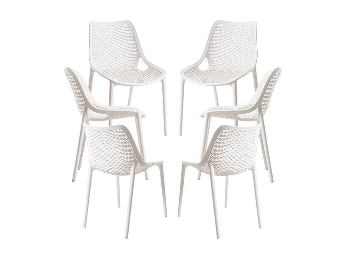 Packs Sillas Jardín - Pack 6 Sillas Kusin - Blanco