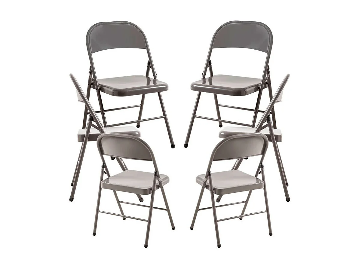 Packs Sillas Plegables - Pack 6 Sillas plegables para eventos Niza - Gris