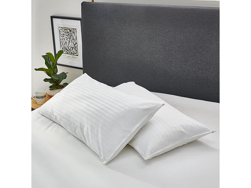 2 Almohadas plumón 30% y doble funda 100% algodón 40x90cm Pikolin Home