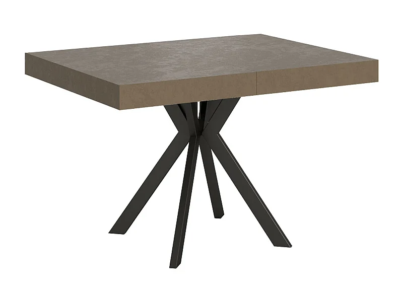 Table extensible 120/224x90 cm Dolcezza taupe pieds anthracite