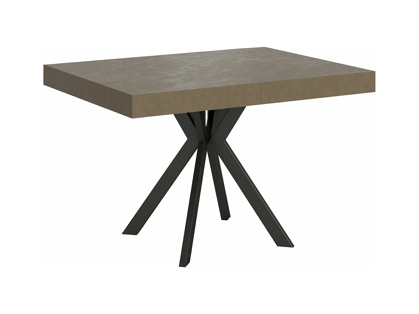 Table extensible 90x120/224 cm Dolcezza taupe pieds anthracite