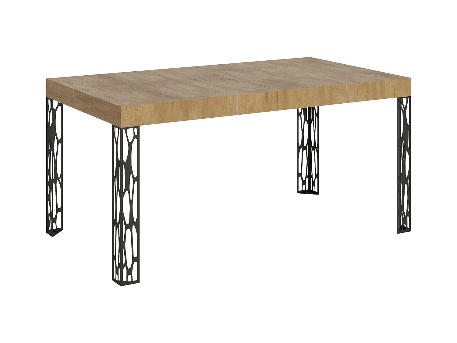 Mesa extensible 80x160/244 cm Ghibli Roble Natural estructura Antracita
