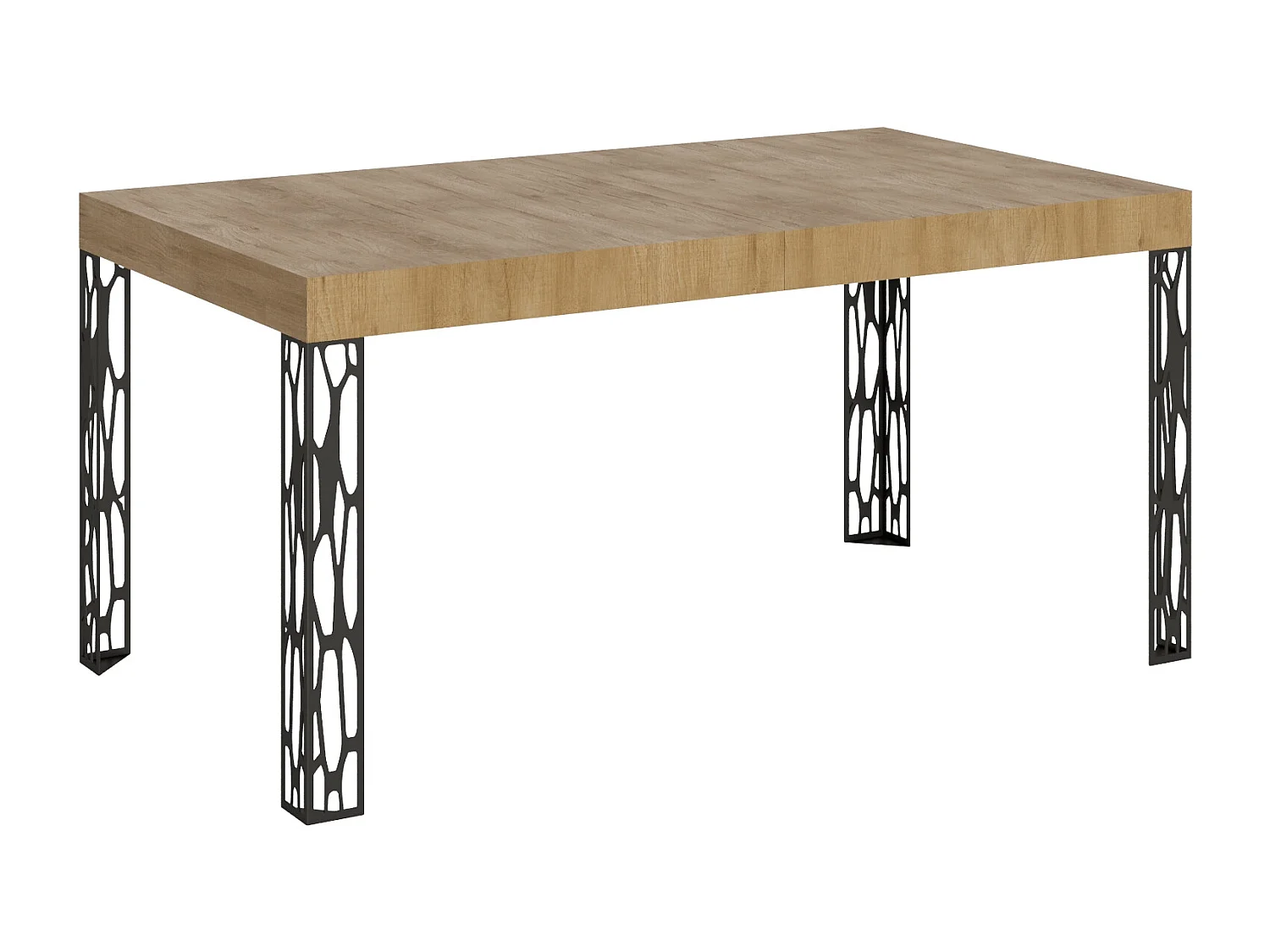 Mesa de jantar extensível 80x160/244 cm Ghibli Carvalho Natural quadro Antracite