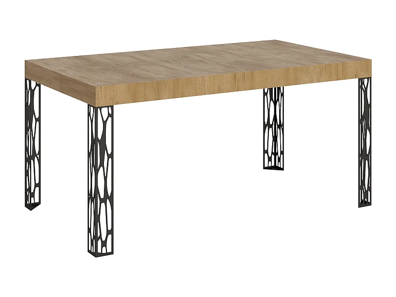 Table extensible 80x160/244 cm Ghibli Chêne Nature cadre Anthracite