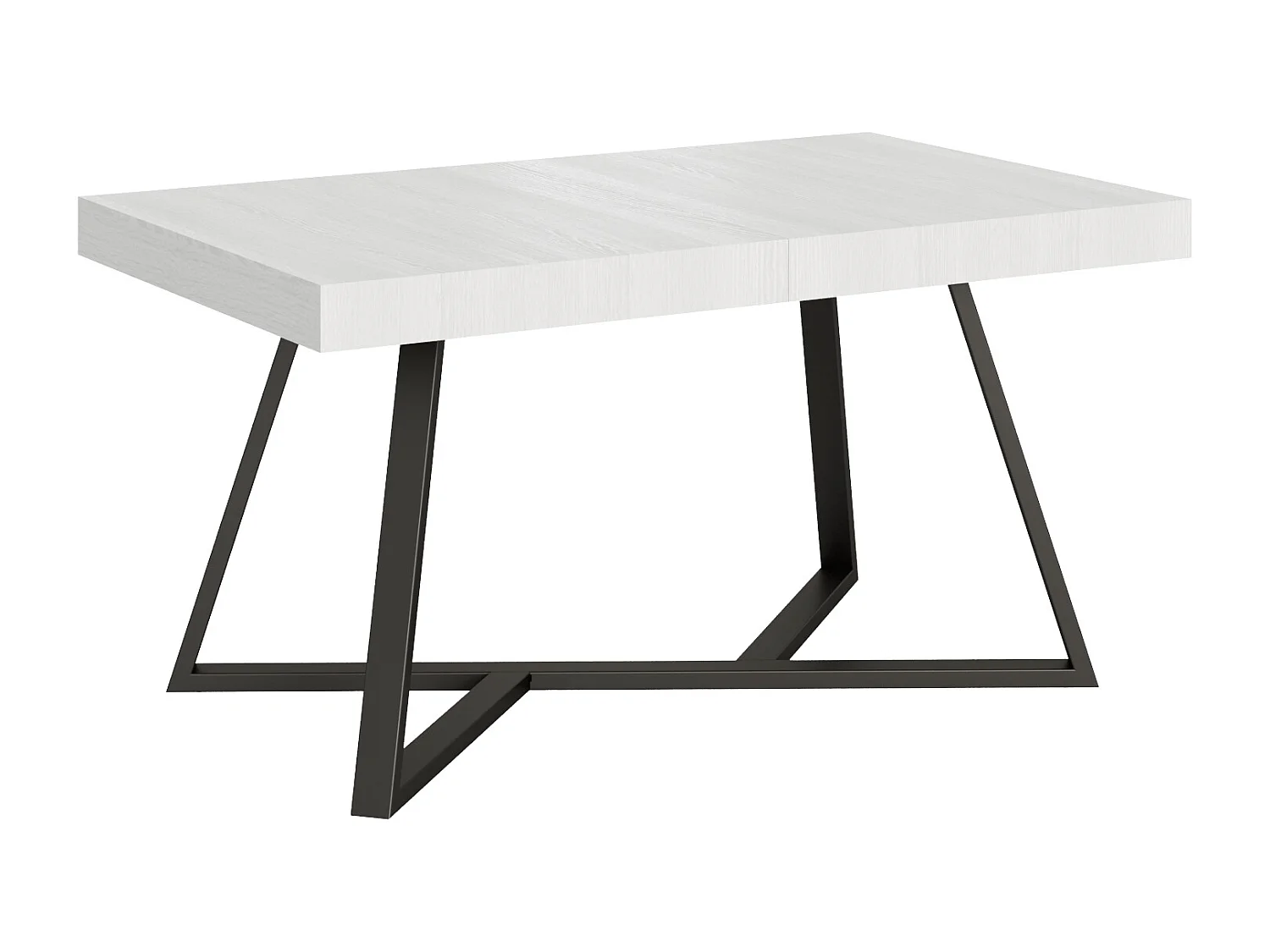 Table extensible 160/420X90 cm Booster frêne blanc pieds anthracite